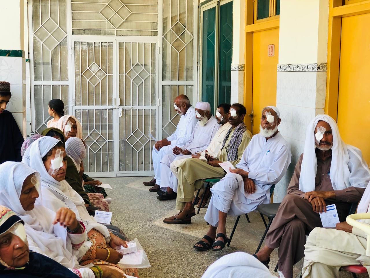 Patients resting after cataract surgery